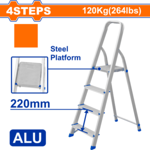 ESCALERA FAMILIAR ALUMINIO 4 ESCALONES 120 KG