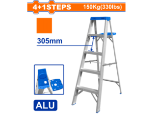 ESCALERA PINTOR 5 ESC 150KG CON BANDEJA HOJA SIMPLE ALUMINIO