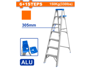 ESCALERA PINTOR 7 ESC 150  KG CON BANDEJA HOJA SIMPLE ALUMINIO