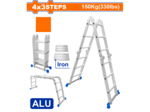 ESCALERA ANDAMIO 12 ESCALONES ALUMINIO CON PLATAFORMA