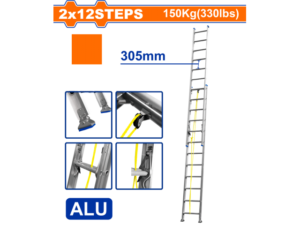 ESCALERA EXTENSIBLE 2 X 12 ESC 2 TRAMOS ALUMINIO