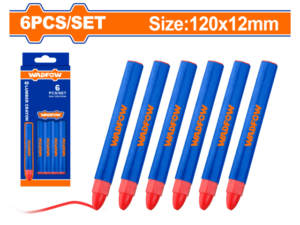 SET X 6 CRAYON DE MADERA MARCA CONCRETO CERAMICA METAL 120X12MM
