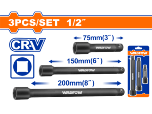 SET X 3 BARRA DE EXTENSION DADO IMPACTO 1/2" WADFOW WMS7403