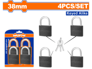 SET X 4 CANDADOS 38MM ABRE MISMA LLAVE 4 LLAVES