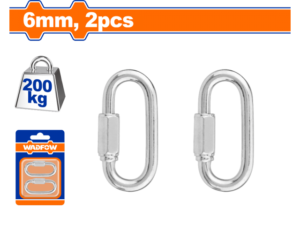MOSQUETON 6MM X2 UNIDADES CON ROSCA 200KG WADFOW WQL1K01