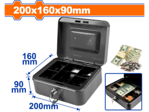 CAJA METALICA DE SEGURIDAD PARA DINERO C/LLAVES 20X16X9CM