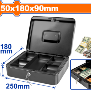 CAJA METALICA DE SEGURIDAD PARA DINERO C/LLAVES 25X18X9CM