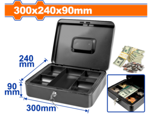 CAJA METALICA DE SEGURIDAD PARA DINERO C/LLAVES 30X24X9CM