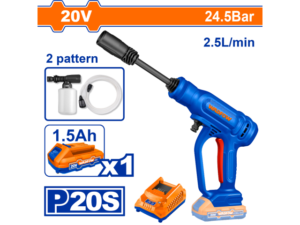 HIDROLAVADORA A BATERIA 20V 24,5 BAR 2,5 LTS/MIN C/BAT Y CARGADOR WADFOW