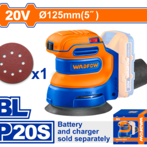 LIJADORA ROTO ORBITAL A BATERÍA 20V P20S 125MM BRUSHLESS MOTOR + 1 LIJA S/BAT S/CARG