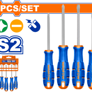SET X 4 DESTORNILLADORES S2 PALETA/PHILLIPS IMANTADO WADFOW WSSA404