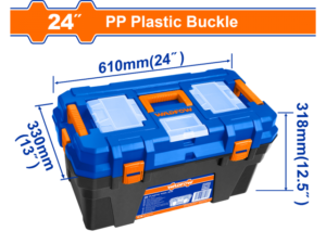 CAJA PLASTICA DE HERRAMIENTAS 24" CON BROCHES PLASTICOS
