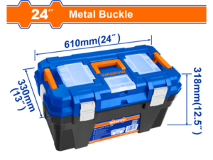 CAJA PLASTICA DE HERRAMIENTAS 24" CON BROCHES METALICOS