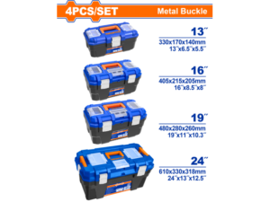 SET X 4 CAJAS DE HERRAMIENTA PLASTICAS  13"+16"+19"+24"