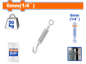 TENSOR DE CABLE GANCHO-ANILLO 1/4" 50KG