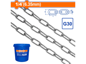 CADENA PATENTE G30 ESLABON SOLDADO 6.35MM 1/4" X 37MT WADFOW WTLT1B06