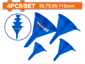 SET X4 EMBUDOS PLASTICOS 50,75,95,115 MM WUFS2304