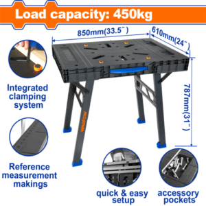 MESA DE TRABAJO PLEGABLE MULTIFUNCIÓN 450KG