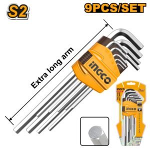 LLAVE ALLEN EXTRA LARGA INGCO 9 PCS.