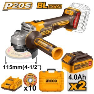 AMOLADORA 4.5" 2 BATERIAS Y CARGADOR C/VALIJA INGCO