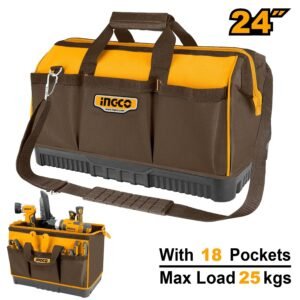 BOLSO HERRAMIENTAS 24" CON BASE REFORZADA 18 BOLSILLOS INGCO